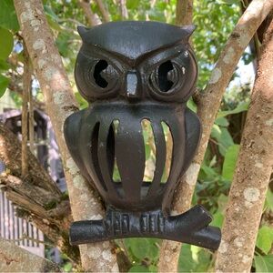 Black Owl candle holder
